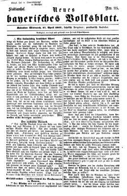 Neues bayerisches Volksblatt Mittwoch 27. April 1864