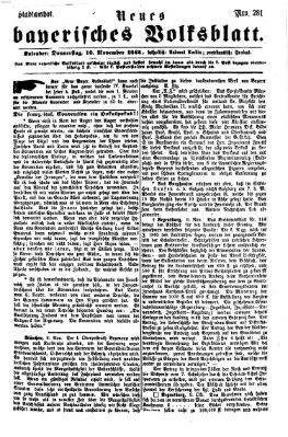 Neues bayerisches Volksblatt Donnerstag 10. November 1864