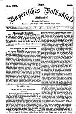 Neues bayerisches Volksblatt Mittwoch 28. Dezember 1864