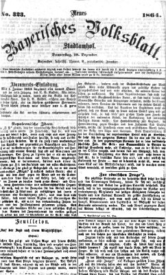 Neues bayerisches Volksblatt Donnerstag 29. Dezember 1864