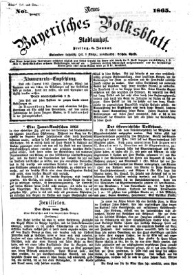 Neues bayerisches Volksblatt Freitag 6. Januar 1865