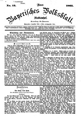 Neues bayerisches Volksblatt Samstag 14. Januar 1865