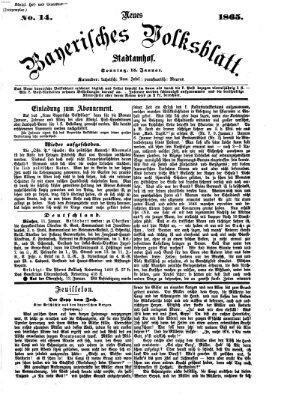 Neues bayerisches Volksblatt Sonntag 15. Januar 1865