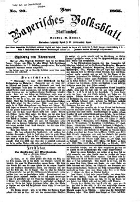 Neues bayerisches Volksblatt Samstag 21. Januar 1865