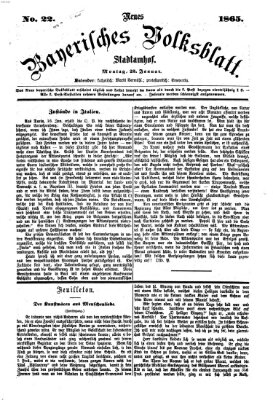 Neues bayerisches Volksblatt Montag 23. Januar 1865