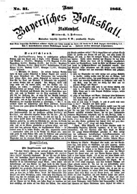 Neues bayerisches Volksblatt Mittwoch 1. Februar 1865