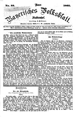 Neues bayerisches Volksblatt Freitag 3. Februar 1865