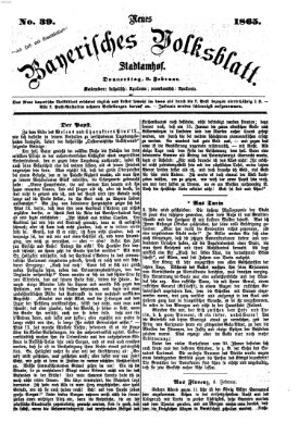 Neues bayerisches Volksblatt Donnerstag 9. Februar 1865