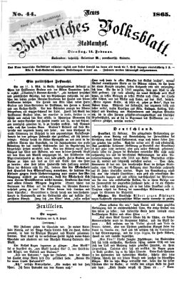 Neues bayerisches Volksblatt Dienstag 14. Februar 1865