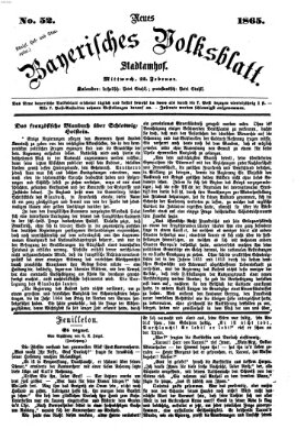 Neues bayerisches Volksblatt Mittwoch 22. Februar 1865