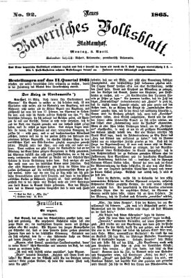 Neues bayerisches Volksblatt Montag 3. April 1865