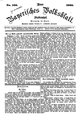 Neues bayerisches Volksblatt Mittwoch 19. April 1865