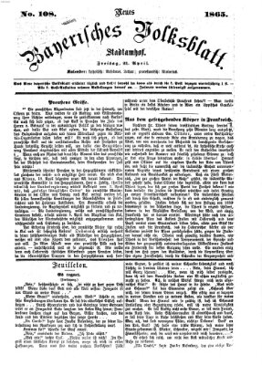 Neues bayerisches Volksblatt Freitag 21. April 1865