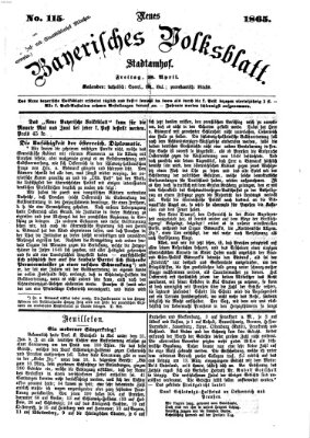 Neues bayerisches Volksblatt Freitag 28. April 1865