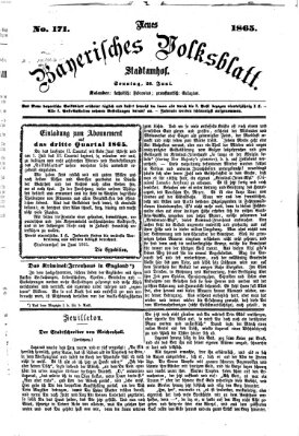 Neues bayerisches Volksblatt Freitag 23. Juni 1865