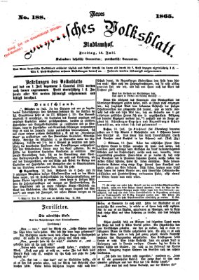 Neues bayerisches Volksblatt Freitag 14. Juli 1865