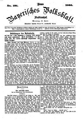 Neues bayerisches Volksblatt Montag 17. Juli 1865