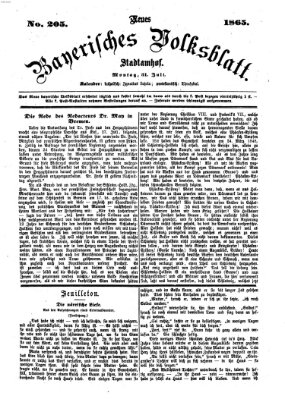 Neues bayerisches Volksblatt Montag 31. Juli 1865