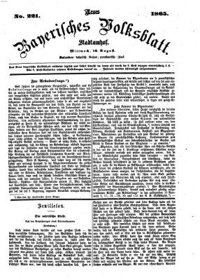 Neues bayerisches Volksblatt Mittwoch 16. August 1865