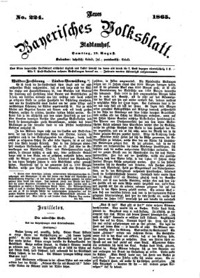 Neues bayerisches Volksblatt Samstag 19. August 1865