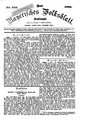 Neues bayerisches Volksblatt Donnerstag 7. September 1865