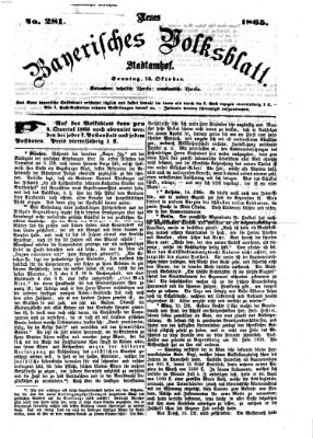 Neues bayerisches Volksblatt Sonntag 15. Oktober 1865