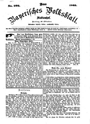 Neues bayerisches Volksblatt Freitag 27. Oktober 1865