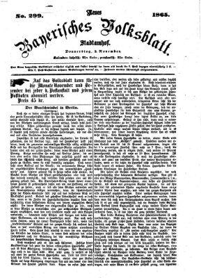 Neues bayerisches Volksblatt Donnerstag 2. November 1865