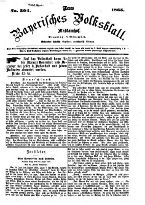 Neues bayerisches Volksblatt Dienstag 7. November 1865