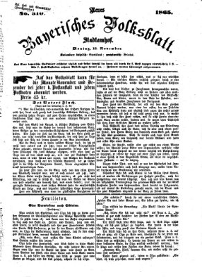 Neues bayerisches Volksblatt Montag 13. November 1865