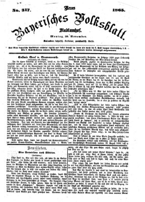 Neues bayerisches Volksblatt Montag 20. November 1865