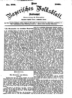 Neues bayerisches Volksblatt Donnerstag 23. November 1865