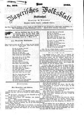 Neues bayerisches Volksblatt Samstag 25. November 1865