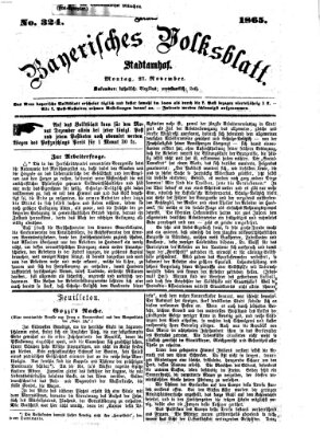 Neues bayerisches Volksblatt Montag 27. November 1865