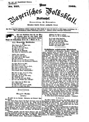 Neues bayerisches Volksblatt Donnerstag 30. November 1865