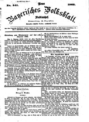 Neues bayerisches Volksblatt Donnerstag 14. Dezember 1865