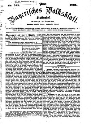 Neues bayerisches Volksblatt Mittwoch 20. Dezember 1865