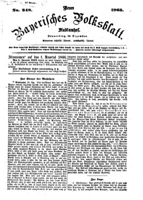 Neues bayerisches Volksblatt Donnerstag 21. Dezember 1865