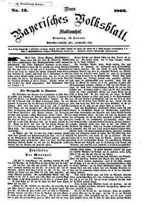 Neues bayerisches Volksblatt Sonntag 14. Januar 1866