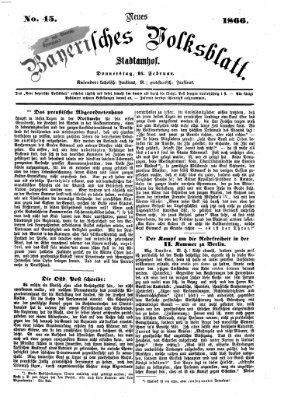 Neues bayerisches Volksblatt Donnerstag 15. Februar 1866