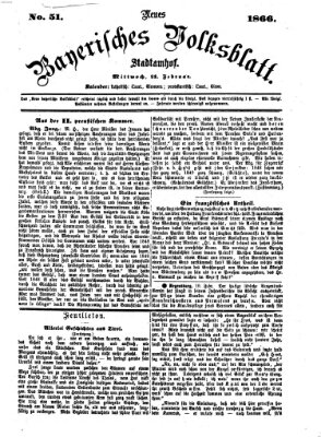 Neues bayerisches Volksblatt Mittwoch 21. Februar 1866