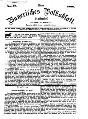 Neues bayerisches Volksblatt Dienstag 27. Februar 1866