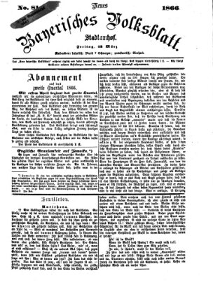 Neues bayerisches Volksblatt Freitag 23. März 1866