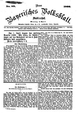 Neues bayerisches Volksblatt Montag 2. April 1866