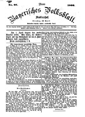 Neues bayerisches Volksblatt Dienstag 10. April 1866