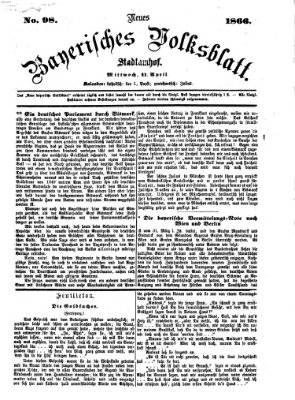 Neues bayerisches Volksblatt Mittwoch 11. April 1866