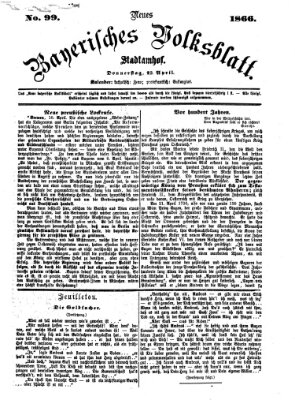 Neues bayerisches Volksblatt Donnerstag 12. April 1866