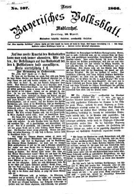 Neues bayerisches Volksblatt Freitag 20. April 1866