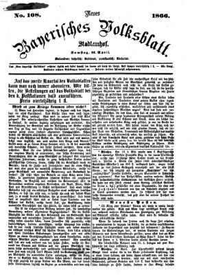 Neues bayerisches Volksblatt Samstag 21. April 1866