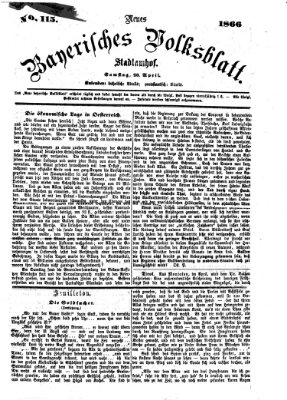 Neues bayerisches Volksblatt Samstag 28. April 1866